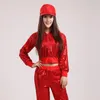 Stage Wear Girl Women Modern Hip Hop con paillettes Top da ballo Pantaloni Costume da uomo Party Performance Dance Abbigliamento jazz per adulti