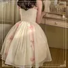 Vestidos casuais femininos verão francês doce vestido de fada lindo laço lolita kawaii estilingue para mulheres saia princesa rosa japonesa