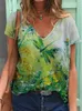 Womens TShirt Women Summer graphic t shirts harajuku Print Tops Tee Ladies VNeck Short Sleeve Pullover Streetwear Flower T Shirt 230625