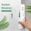 Ny väggmonterad hållare Punch-Free Plug Fixer Självhäftande socket Fixer Sömlös Power Strip Holder Home Cable Wire Organizer Racks