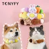 Dog Collars Pet Plush Ball Collar Cartoon Animal Shape Colorful Adjustable Puppy Cat Necklace Pets Dress Up Accessories