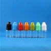 100 uppsättningar/parti 5 ml husdjur plastdroppar flaskor barnsäker lång spets e flytande ångvapt juice olja 5 ml dtoch