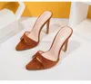 Sandals Sex Appeal Summer Stiletto Women Slippers Sandal Banquet Dress Large Size Slides Fashion Bridesmaid Wedding Shoes 35-42