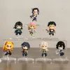 Figurines d'action 4pcsset Demon Slayer Tokitou Muichirou Kanroji Mitsuri Tomioka Giyuu Iguro Obanai Figurines en PVC Anime Figurals Jouets 230625