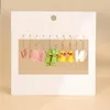 Boucles d'oreilles à tige Creative Animal Boucles d'oreilles Set Multi-Cloud Grenouille Dangling Trendy Résine Cadeau Intéressant