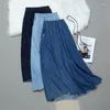 Saias Moda Cintura Alta Saia de Verão Feminino Vintage Coreano Denim Feminino Elegante Faldas Mujer A-line Umbrella Jeans