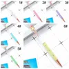 Flower Ballpoint DIY Blank Ballpoints Pen Colorful Metal Crystal Pen Student Writing Office Signature Pens Festival Gift TH0308