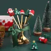 New 4pcs/set Christmas Spoon Fork Dinnerware Set with Gift Box Santa Hat Xmas Tree Spoon Fork Cutlery Set Christmas Party Decoration