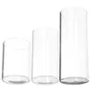 Bougeoirs Cylindres de coupe en verre Porte-couvercle transparent Abat-jour domestiques Bougies pilier