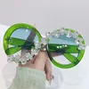 Super duże okrągłe okulary okulary przeciwsłoneczne Diamentowe gogle na zewnątrz krem ​​przeciwsłoneczny podróżne okulary przesadzone okulary przeciwsłoneczne
