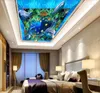 Wallpapers Custom Po Wall Paper 3D Driedimensionale Underwater World Plafond Wallpaper Woonkamer Slaapkamer KTV Bar