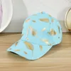 Beanies Casual Women Baseball Cap Bronzing Feather Pattern Outdoor Travel Vacation Visor Adjustable Man Unisex Sports Hats For