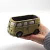 Konst och hantverk Van Bus Retro Car Betong Cement Flower Pot Silicone Mold Succulent Planter Mold Clay DIY 230625