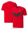 2023 Fans de F1 T-shirt Ferari Formule 1 T-shirts de l'équipe rouge Costume de course Maillot de sport automobile T-shirt d'impression surdimensionné décontracté d'été