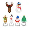 Christmas Bottle Opener Party Favor Creative Cartoon Stainless Steel Corkscrew Silicone Openers Household Kitchen Tool JN26