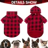 Chien Vêtements Pet Plaid Hoodie Chaud Doux Confortable Sweat À Capuche Vêtements Pour Petit Moyen Grand