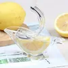 1 st bärbar elegant fågelformad transparent manuell citron Juicer Orange Lemonsyra granatäpple juicer, biff krydda verktyg