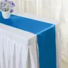 Corredor de mesa 10 pçs cetim brilhante banquete casamento caminho de mesa fita de seda bandeiras de mesa para festa e decoração de evento 230625