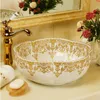 Flower shape Bathroom Lavabo Ceramic CounterTop Wash Basin Cloakroom Hand Painted Vessel Sink bathroom sink ceramic wash basingood qty Eieqq