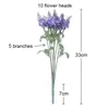 Fleurs Décoratives 10 Têtes Provence Lavande En Plastique Artificielle Violet Bouquet Faux Fleur Blanc Pour La Maison Romantique Décoration De Mariage