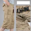 Shorts pour hommes militaire longue longueur Cargo hommes été décontracté coton multi-poches Baggy culotte pantalon tactique pantacourt