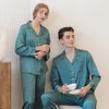 Men's Sleepwear Pajamas For Couples Silk Satin High Quality Male Pajama Sets Long Button-Down Pijama Home Clothes Women Men Loungewear