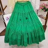 Skirts Sexy Long Skirt African Casual Womens Clothing Oversized Loose Solid Color Lace Hollow High Waist A Line 2023 Summer