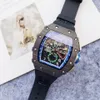 Nieuwe collectie herenhorloge Automatisch mechanisch horloge LCD MILE Luxe Designer Skeleton Watch