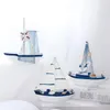 Modello Set Barca a vela Modello Decorazione Mini Barca in legno Nave Vela nautica Ornamento in miniatura Statuetta pirata Crociera Casa Tema marino 230625
