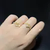 one set of love wedding Ring High Quality Paved Full Cz Stone Gold Silver Color best gift Jewelry