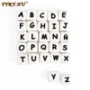 Baby Teethers Toys TYRY.HU 100Pcs Alphabet Silicone Beads 12mm BPA-Free Letter Beads For Pacifier Chain DIY Accessories Wooden Beads Baby Teether 230625