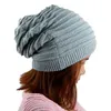 Chapeaux d'hiver à double usage chaud bonnet tricoté chapeau cou chaud couleur unie élastique confort faux col unisexe hiver une boucle écharpe