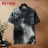 Men's T-Shirts RUIHUO Tie Dye Short Sleeve Men's T-Shirt Fashion Streetwear Hip Hop T Shirt For Men Tshirt Japanese Clothing Man M-5XL 230625