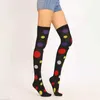 Sexy Socks New Women Girls Clown Cosplay Long Socks Fun Colorful Irregular Polka Dot Printed On Knees Girls Curly Stockings