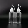 100PCS 50ML PET Dropper bottle Needle Tip Metal Needle Cap High transparent Squeezable dropper bottles Vapor E cig Juice Vovuw