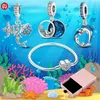 925 silver beads charms fit pandora charm Mermaid Dolphin Starfish Set Sea Life Animal charm set