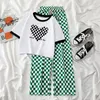 Clothing Sets Summer teens Girls Clothes Print Sets Outfits Kids Short Sleeve T-shirt Long Pants Child tracksuit 2PCS 6 8 10 12 Year 230626