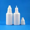 100 Set 1 OZ 30ml Contagocce in plastica Bottiglie BIANCHE Tappi a prova di manomissione Punte lunghe e sottili LDPE E Vapor Cig Liquid 30 mL Ceiqf