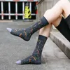 Erkek Çorapları Yeni Popüler Fransız Erkek ve Kadın Yuvarlak Boyun Çorap Moda Yaratıcı Eğlence Eğlenceli Sanat Harajuku Soyut Yağlı Çorap
