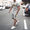 Survêtements pour hommes Été Roi des hommes Survêtement T-Shirt Shorts Set Vintage Costume Homme Mode Tees Tenues De Sport Hommes Vêtements Casual Streetwear 230625