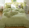 Bedding sets Bedroom Seersucker Lace Duvet Cover Set Princess Bedding Quilt Cover Pillowcase23 Pcs Full Queen King Size Home Bed Clothes 230625