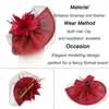 Boinas Encantadora Roxo Casamento Mesh Cabelo Fascinators Chapéu Véu Pena Flor Acessório para a Cabeça Feminino Feminino Festa Casado Raça SYF310