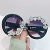 Supergrote ronde montuur kristallen zonnebrillen diamanten bril outdoor zonnebrandcrème reisbrillen overdreven zonnebrillen
