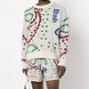 Американский винтажный дизайнер Rhude красочные жаккардовые свитера с круглым вырезом пуловер свитер мужчины женщины