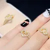 one set of love wedding Ring High Quality Paved Full Cz Stone Gold Silver Color best gift Jewelry