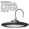 UFO LED High Bay Light, belysning för lager IP65 Vattentät, Super Bright 60000lm 6000K-6500K Cold White AC85-265V Crestech