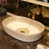 Increase widen Handmade porcelain wash basin Europe Vintage Style Lavobo Ceramic Countertop Bathroom Sink Washbasin Iacaq