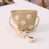 Handbags Summer Children Girls Shoulder Bag Daisy Flower Straw Bag Messenger Bag Kids Keys Coin Purse Cute Princess Mini Handbag 230626