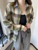 Vrouwen Blouses Lange Check Oversized Blouse Vrouwen 2023 Lente Mode Comfortabele Losse Katoenen Casual Plaid Shirt Top Kraagvorm