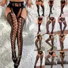 Sexy Sokken Zwarte sexy panty dames kousen cabaret legging met mesh open kruis panty erotisch ondergoed transparant ondergoed dames/heren